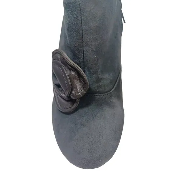CHIE MIHARA SHOES CAROSA BOOTIES GRAY SUEDE HIDDEN PLATFORM ANKLE BOOTS …