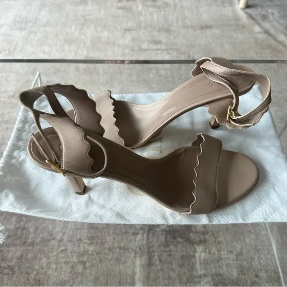 Chloe Tan Stiletto Heels with Ankle Strap