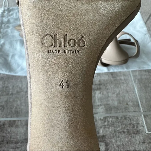 Chloe Tan Stiletto Heels with Ankle Strap