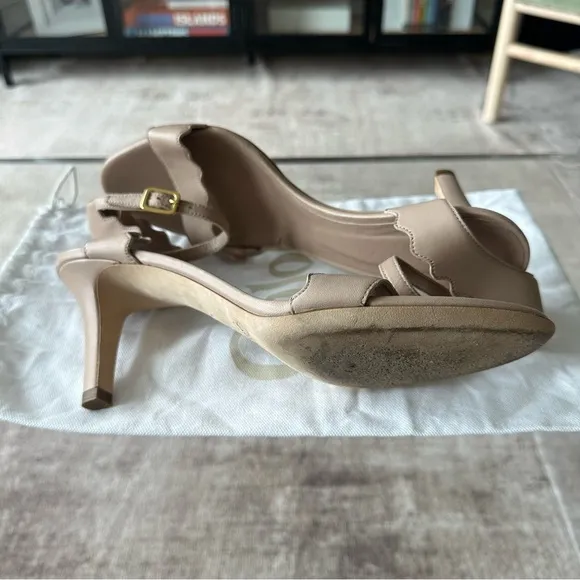 Chloe Tan Stiletto Heels with Ankle Strap