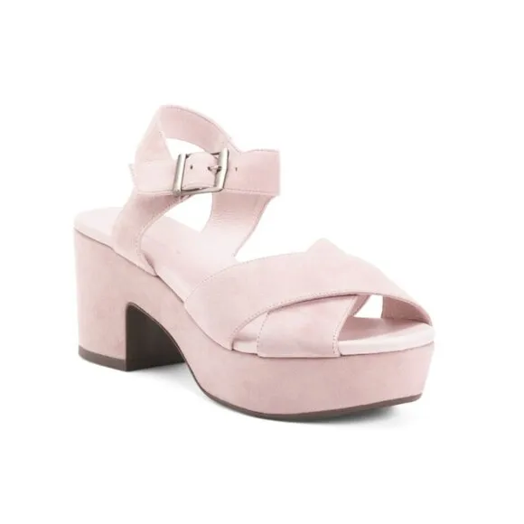CHOCOLAT BLU Mauve Suede Ginny Heeled Sandals