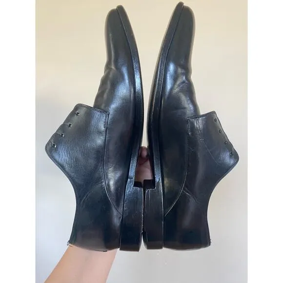 Christian Dior black leather dress shoes derby 44.5 / 11.5 US *