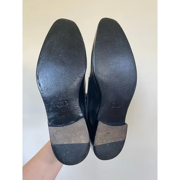 Christian Dior black leather dress shoes derby 44.5 / 11.5 US *