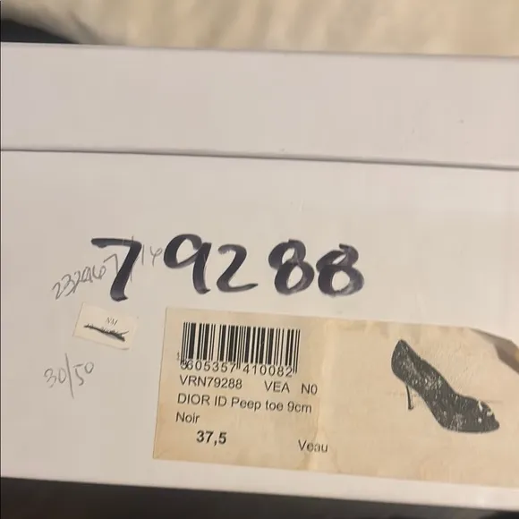 Christian Dior Black Patent Leather CD Logo Peep Toe Pumps