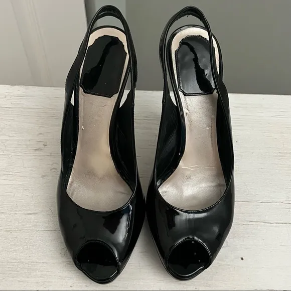 Christian Dior Patent Leather Slingback Pumps SIze 36.5/6.5