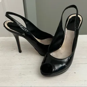 Christian Dior Patent Leather Slingback Pumps SIze 36.5/6.5