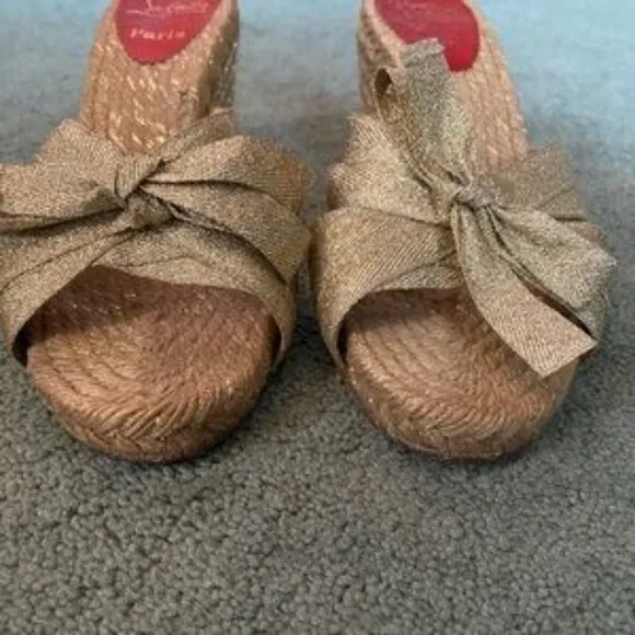Christian Louboutin Espadrille Wedge Sandals 9-10