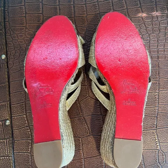 Christian Louboutin Espadrille Wedge Sandals 9-10