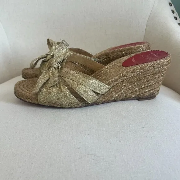 Christian Louboutin Espadrille Wedge Sandals 9-10