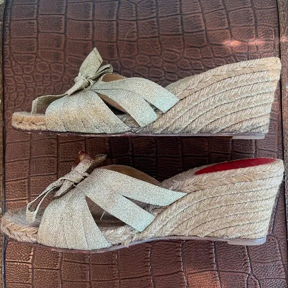 Christian Louboutin Espadrille Wedge Sandals 9-10