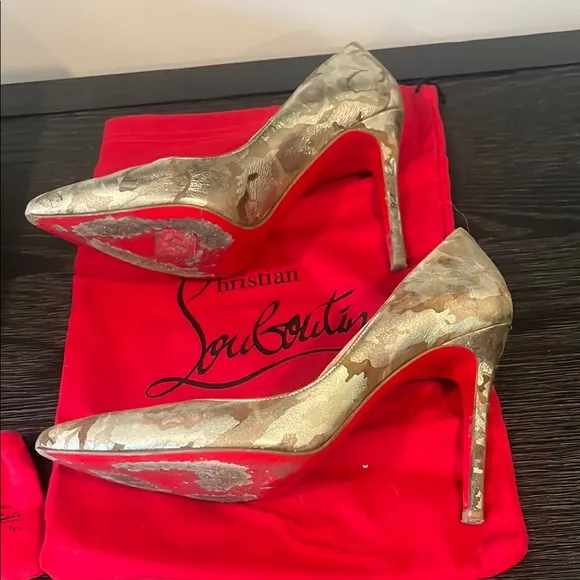 Christian Louboutin Gold Stiletto Heels