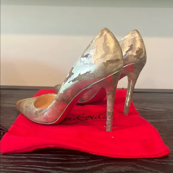 Christian Louboutin Gold Stiletto Heels