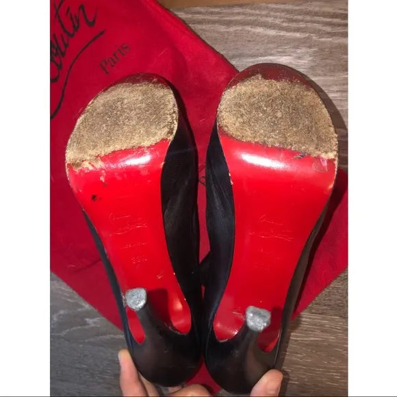 Christian Louboutin peep toe bootie platforms