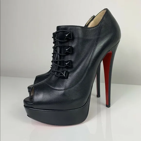 Christian Louboutin peep toe bootie platforms