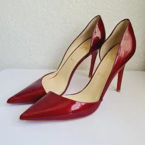 Christian Louboutin Striking Red Patent Leather Heels Size 41.5