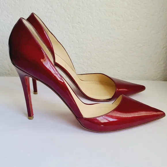 Christian Louboutin Striking Red Patent Leather Heels Size 41.5