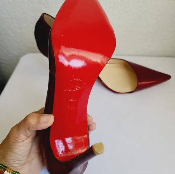 Christian Louboutin Striking Red Patent Leather Heels Size 41.5