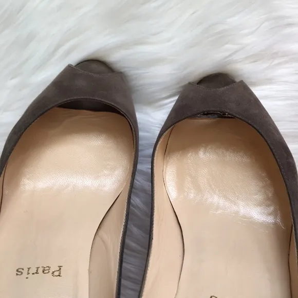 Christian Louboutin Suede Peep Toe Shoes