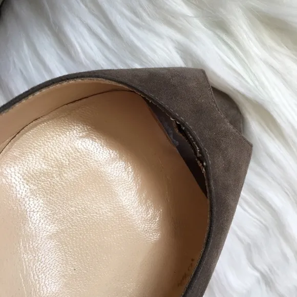 Christian Louboutin Suede Peep Toe Shoes