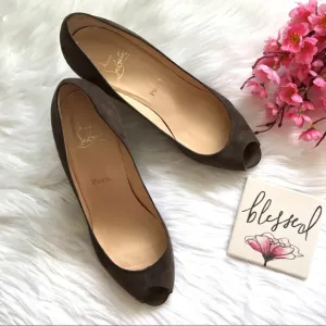 Christian Louboutin Suede Peep Toe Shoes