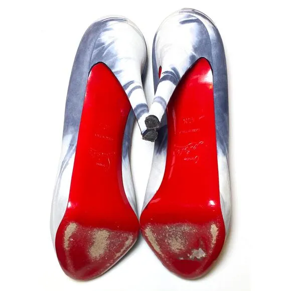Christian Louboutin Very Prive 120 Peep Toe Stiletto Platform Pumps 40.5 Gray