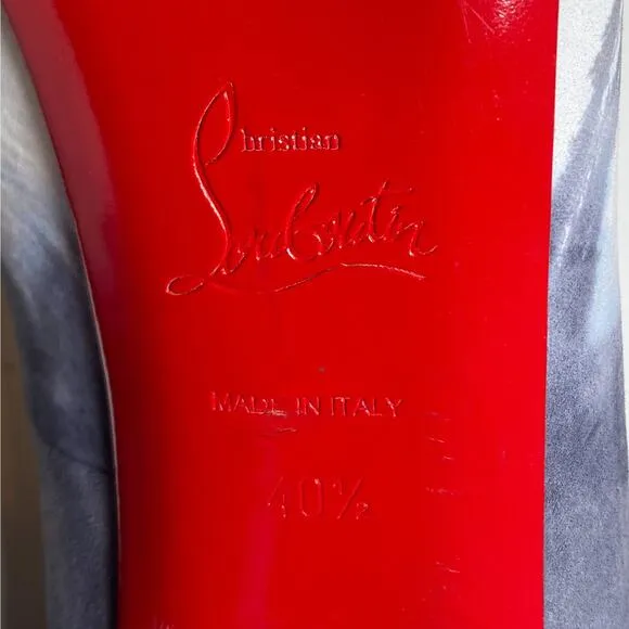Christian Louboutin Very Prive 120 Peep Toe Stiletto Platform Pumps 40.5 Gray