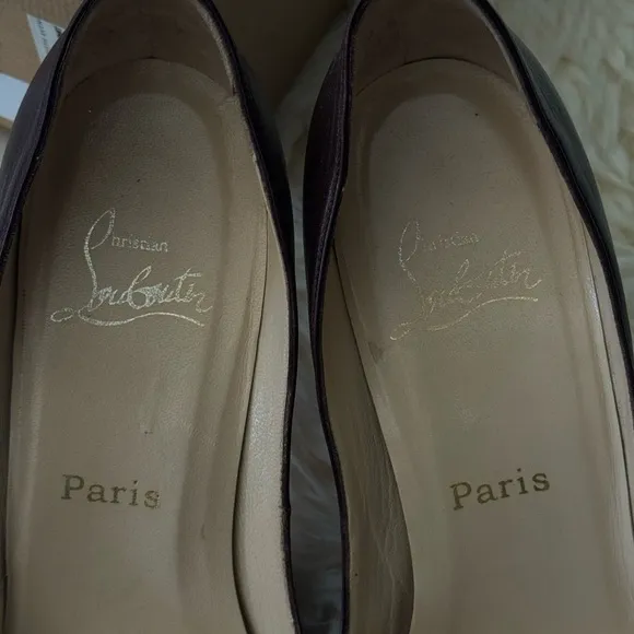 Christian Louboutin Women's Peep Toe Heels - Dark Brown