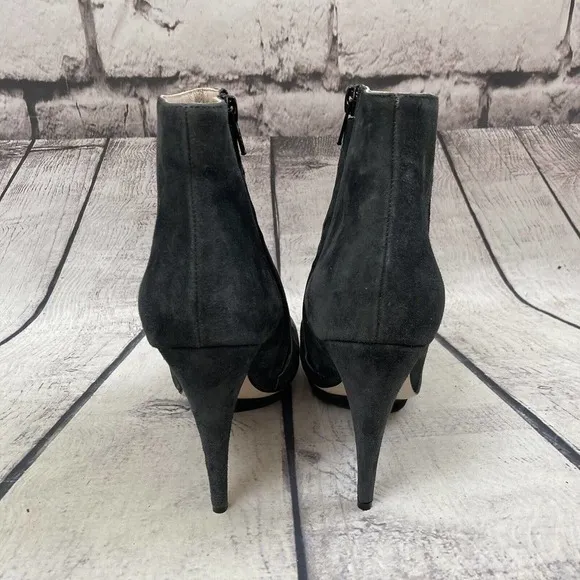 Chuckies New York Suede‎ Gray Platform Boots Womens Size 38, 7 Made In Italy