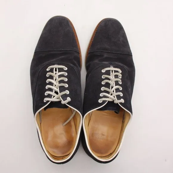 Church’s Hirst 2 Men's Size UK 8 F Blue Navy Suede Cap toe  Oxford Dress Shoes