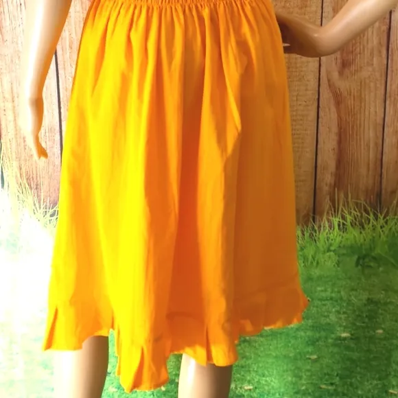 Cinco De Mayo Embroidered dress, yellow, flowers, 100% cotton, Size small