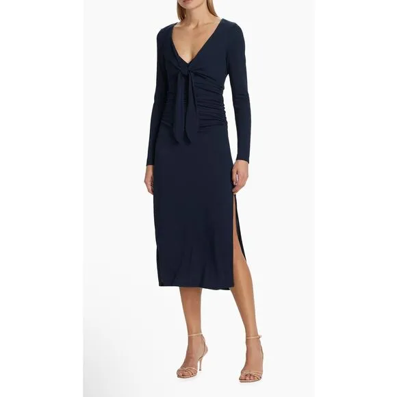 Cinq à Sept Brenna Jersey Tie Midi-Dress