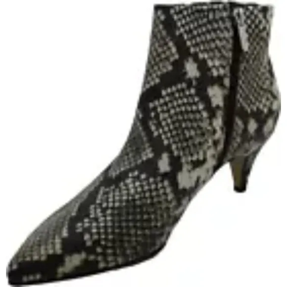 Circus by Sam Edelman Kirby Women Gray Snakeskin Leather Biker Ankle Bootie 6.5M