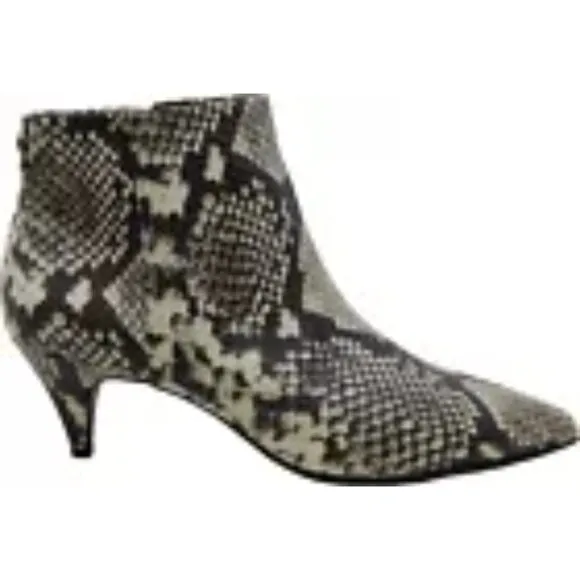 Circus by Sam Edelman Kirby Women Gray Snakeskin Leather Biker Ankle Bootie 6.5M