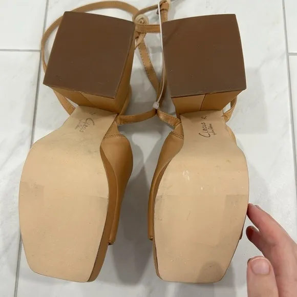 Circus by Sam Edelman Rosa Beige Miranda Platform Ankle Strap Sandal - Size 7.5