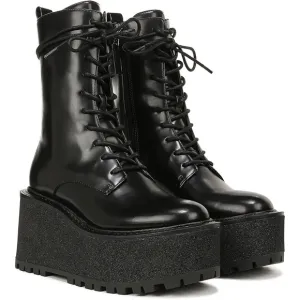 Circus NY by Sam Edelman Black Slater Lace Up Wedge Heel Boots
