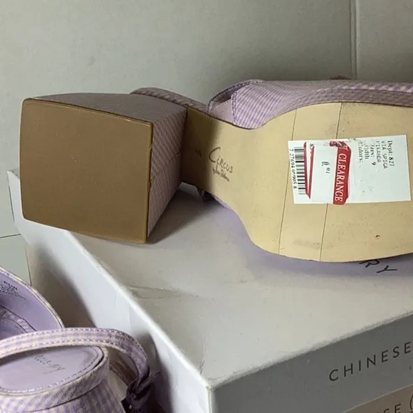 Circus NY Miranda Lilac Checkered Platform Sandals