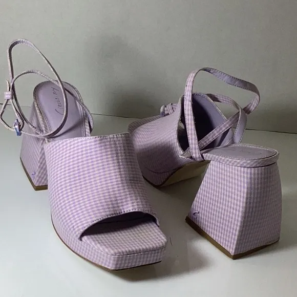 Circus NY Miranda Lilac Checkered Platform Sandals