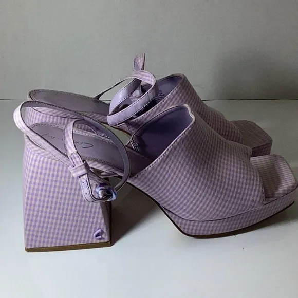 Circus NY Miranda Lilac Checkered Platform Sandals