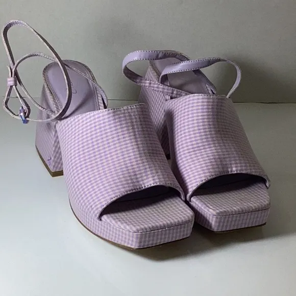 Circus NY Miranda Lilac Checkered Platform Sandals