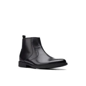 CLARKS COLLECTION Mens Black Heel Pull-Tab Whiddon Leather Boots Shoes 9.5 M