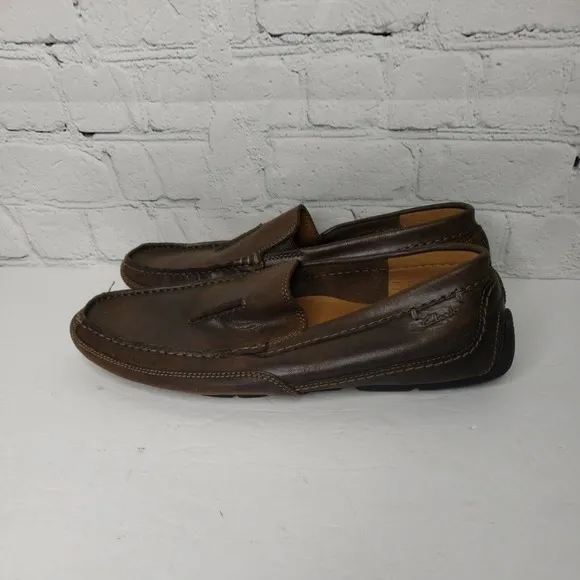 Clarks Collection‎ Men's Driving Loafers Shoes Size 7.5 Leather Brown