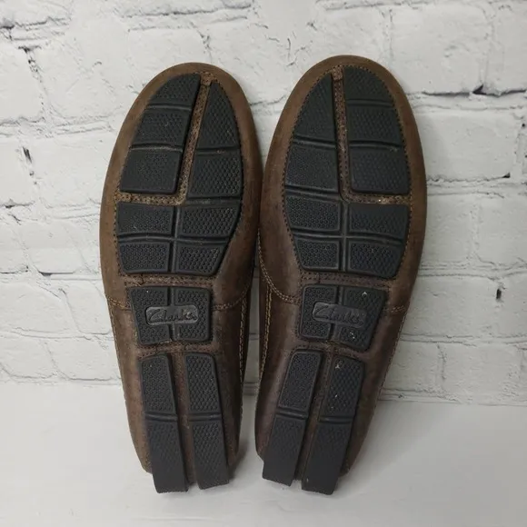 Clarks Collection‎ Men's Driving Loafers Shoes Size 7.5 Leather Brown