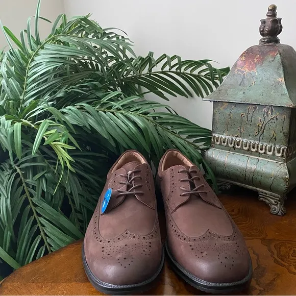 Clarks Loafers Kovit Walk Brown Nutbuck Dress Shoes