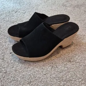 CLARKS MARITSA MULE SUEDE PLATFORM SANDALS SIZE 7.5