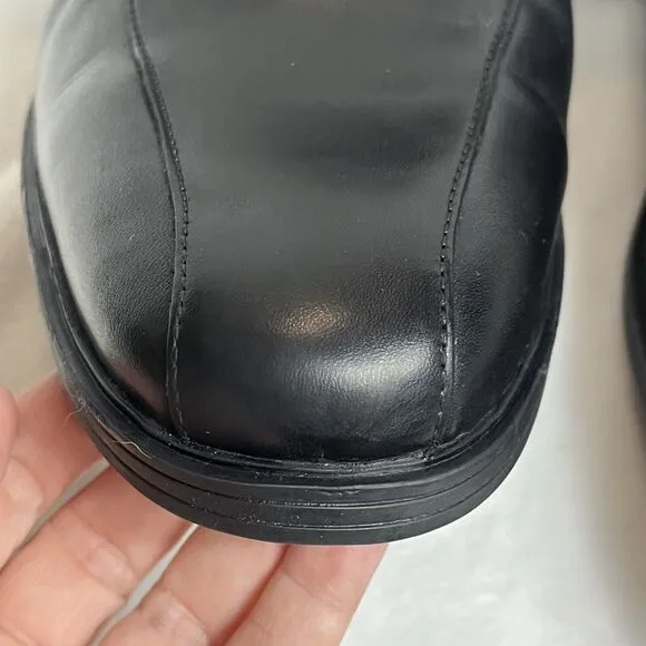 Clarks Men's New Tilden Cap Oxford Shoes Black Leather Size 12 Dress Shoe NWOB