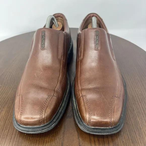 Clarks Unstructured Loafer Shoes Men Size 10.5 Brown Leather Unsheridan Comfort