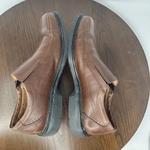 Clarks Unstructured Loafer Shoes Men Size 10.5 Brown Leather Unsheridan Comfort
