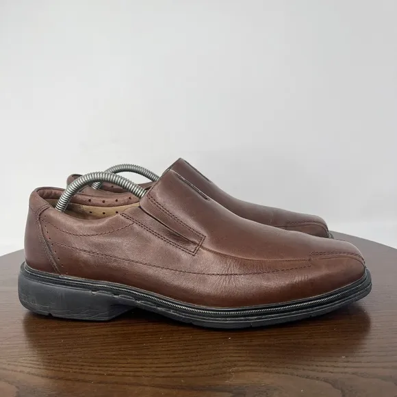 Clarks Unstructured Loafer Shoes Men Size 10.5 Brown Leather Unsheridan Comfort
