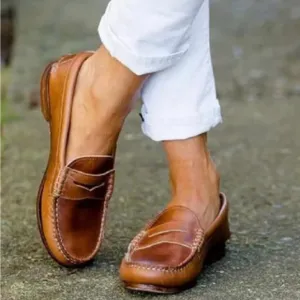 Classic Brown Leather Loafers