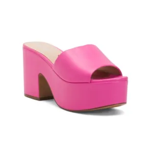CLAUDIA LISOTTA Pink Made In Brazil Leather Naomi Platform Sandals